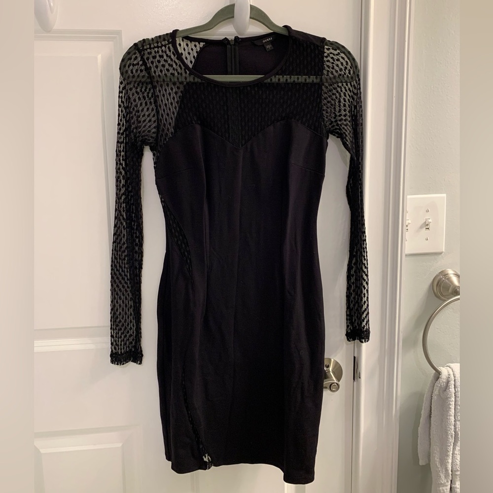 GUESS • Cocktail-hour Black Lace Mini Dress - Picture 2 of 6